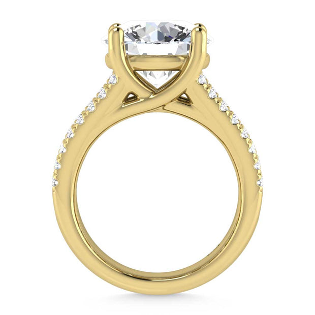 14K Yellow Gold Lab Grown Diamond 7 1/2 Ct.Tw. Engagement Ring