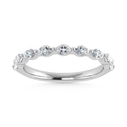 14K White Gold Lab Grown Diamond 1/3 Ct.Tw. Marquise Shape Stackable Band