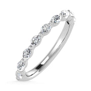 14K White Gold Lab Grown Diamond 1/3 Ct.Tw. Marquise Shape Stackable Band