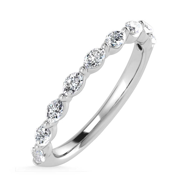 14K White Gold Lab Grown Diamond 1/3 Ct.Tw. Marquise Shape Stackable Band