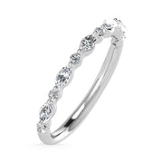 14K White Gold Lab Grown Diamond 1/4 Ct.Tw. Marquise and Round Stackable Band