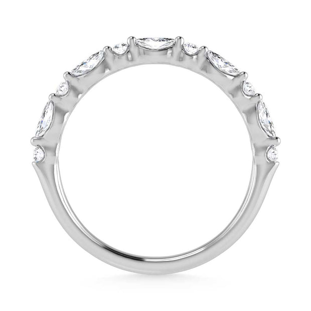 14K White Gold Lab Grown Diamond 1/4 Ct.Tw. Marquise and Round Stackable Band
