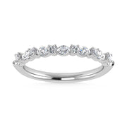 14K White Gold Lab Grown Diamond 5/8 Ct.Tw. Marquise and Round Stackable Band