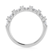 14K White Gold Lab Grown Diamond 5/8 Ct.Tw. Marquise and Round Stackable Band