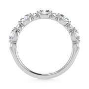 14K White Gold Lab Grown Diamond 1/3 Ct.Tw. Marquise and Round Shared Prong Set Stackable Band