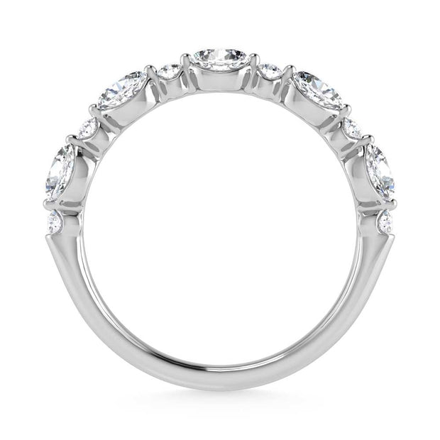 14K White Gold Lab Grown Diamond 1/3 Ct.Tw. Marquise and Round Shared Prong Set Stackable Band
