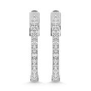 925 Silver Lab Grown Diamond 1 Ct.Tw. Hoop Earrings