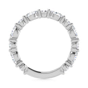 14K White Gold Lab Grown Diamond 1 Ct.Tw. Marquise and Round Stackable Band