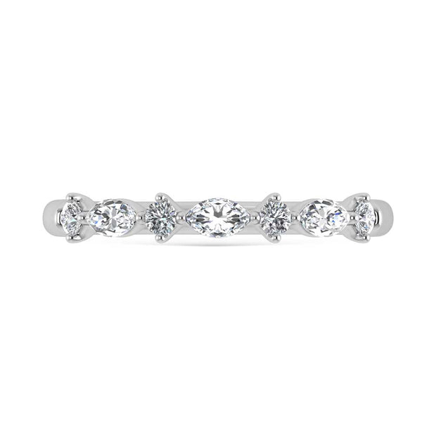 14K White Gold Lab Grown Diamond 1/4 Ct.Tw. Stackable Band
