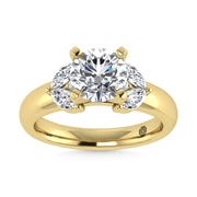 14K Yellow Gold Labgrown Diamond 2 1/2 Ct.Tw. Engagement Ring (Center Round 2ct)