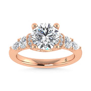 14K Rose Gold Labgrown Diamond 2 5/8 Ct.Tw. Engagement Ring (Center Round 2ct)