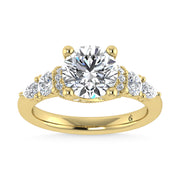 14K Yellow Gold Labgrown Diamond 2 5/8 Ct.Tw.  Engagement Ring (Center Round 2ct)