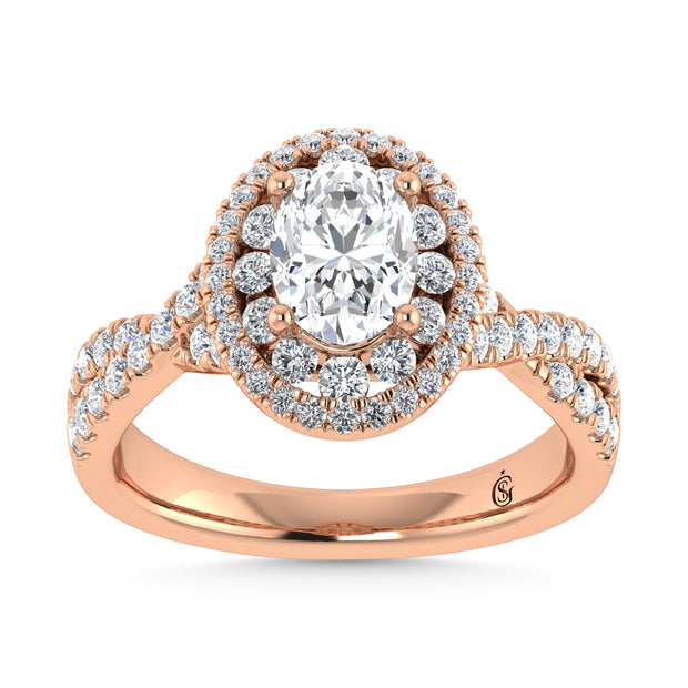 10K Rose Gold Labgrown Diamond  5/8 Ct.Tw. Engagement Ring