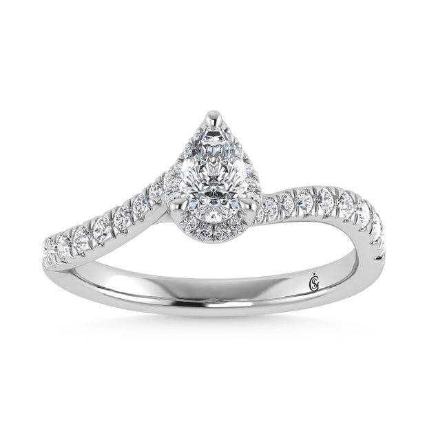 10K White Gold Labgrown Diamond 5/8 Ct.Tw. Engagement Ring