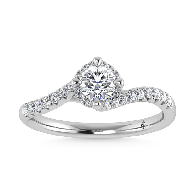 10K White Gold Labgrown Diamond 1/2 Ct.Tw. Engagement Ring