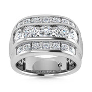 14K White Gold  4 1/10 Ct.Tw. Lab Grown Diamond Channel Set Mens Ring