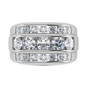 14K White Gold  4 1/10 Ct.Tw. Lab Grown Diamond Channel Set Mens Ring