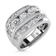 14K White Gold  4 1/10 Ct.Tw. Lab Grown Diamond Channel Set Mens Ring