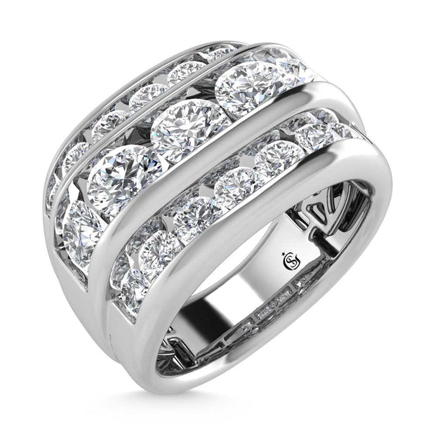 14K White Gold  4 1/10 Ct.Tw. Lab Grown Diamond Channel Set Mens Ring