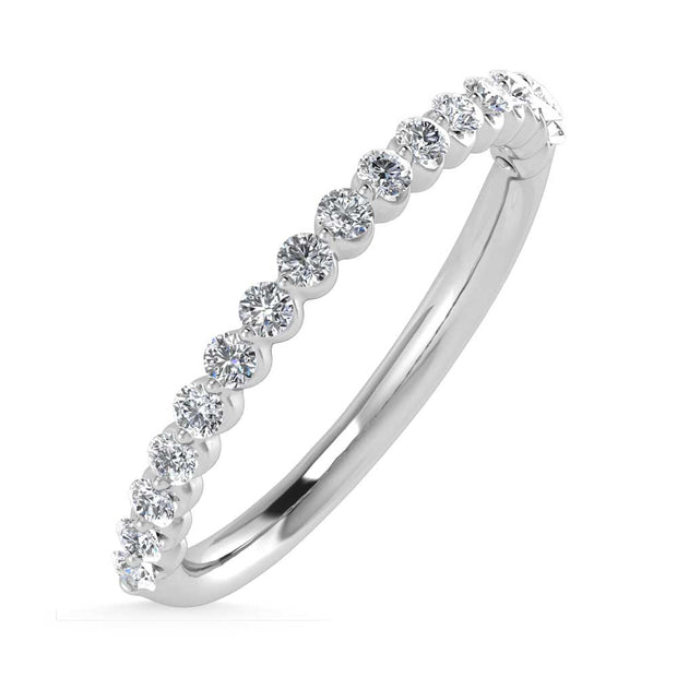14K White Gold Lab Grown Diamond 1/4 Ct.Tw. Stackable Band