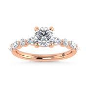 14K Rose Gold Lab Grown Diamond 1 1/3 Ct.Tw. Engagement Ring (Center 1 ct)