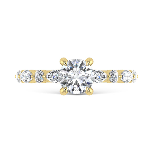 14K Yellow Gold Lab Grown Diamond 1 1/3 Ct.Tw. Engagement Ring (Center 1 ct)