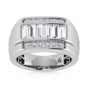 14K White Gold Lab Grown Diamond 1 7/8 Ct.Tw.  Diamond Mens Ring