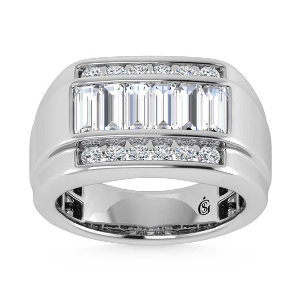 14K White Gold Lab Grown Diamond 1 7/8 Ct.Tw.  Diamond Mens Ring