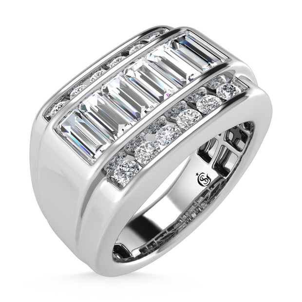 14K White Gold Lab Grown Diamond 1 7/8 Ct.Tw.  Diamond Mens Ring
