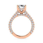 14K Rose Gold Lab Grown Diamond 4 1/5 Ct.Tw. Oval Shape Engagement Ring