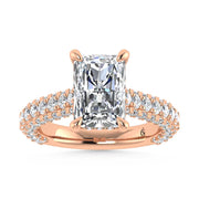 14K Rose Gold Lab Grown Diamond 4 1/4 Ct.Tw. Radiant Shape Engagement Ring