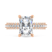 14K Rose Gold Lab Grown Diamond 4 1/4 Ct.Tw. Radiant Shape Engagement Ring