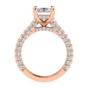 14K Rose Gold Lab Grown Diamond 4 1/4 Ct.Tw. Radiant Shape Engagement Ring