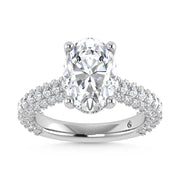 14K White Gold Lab Grown Diamond 4 1/5 Ct.Tw. Oval Shape Engagement Ring