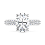 14K White Gold Lab Grown Diamond 4 1/5 Ct.Tw. Oval Shape Engagement Ring