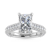 14K White Gold Lab Grown Diamond 4 1/4 Ct.Tw. Radiant Shape Engagement Ring