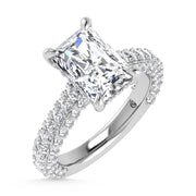 14K White Gold Lab Grown Diamond 4 1/4 Ct.Tw. Radiant Shape Engagement Ring