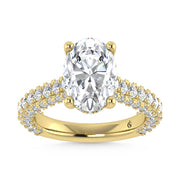 14K Yellow Gold Lab Grown Diamond 4 1/5 Ct.Tw. Oval Shape Engagement Ring