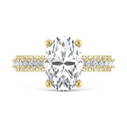 14K Yellow Gold Lab Grown Diamond 4 1/5 Ct.Tw. Oval Shape Engagement Ring