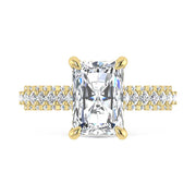 14K Yellow Gold Lab Grown Diamond 4 1/4 Ct.Tw. Radiant Shape Engagement Ring