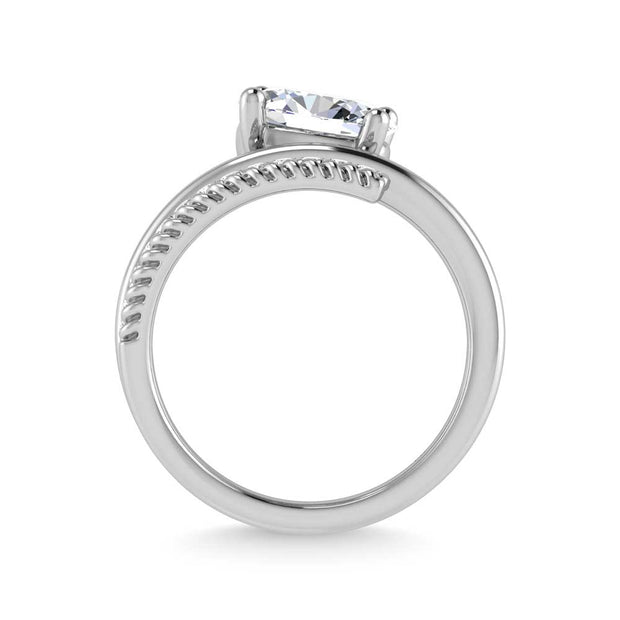 14K White Gold  1 5/8 Ct.Tw. Oval and Round Lab Grown Diamond Fashion Ring