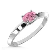 14K White Gold Oval Shape Pink Lab Grown Diamond 1/5 Ct.Tw. Ring