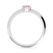 14K White Gold Oval Shape Pink Lab Grown Diamond 1/5 Ct.Tw. Ring