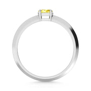 14K White Gold Oval Shape Yellow Lab Grown Diamond 1/5 Ct.Tw. Ring