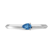 14K White Gold Pear Shape Blue Lab Grown Diamond 1/5 Ct.Tw. Ring