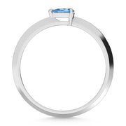 14K White Gold Pear Shape Blue Lab Grown Diamond 1/5 Ct.Tw. Ring