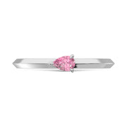 14K White Gold Pear Shape Pink Lab Grown Diamond 1/5 Ct.Tw. Ring