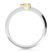 14K White Gold Pear Shape Yellow Lab Grown Diamond 1/5 Ct.Tw. Ring