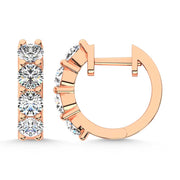 14K Rose Gold Lab Grown Diamond 1 1/2 Ct.Tw. Hoop Earrings