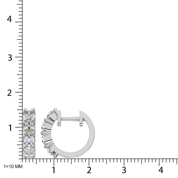 14K White Gold Lab Grown Diamond 1 1/2 Ct.Tw. Hoop Earrings
